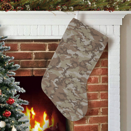 Woodland Desert Brown Camouflage Christmas Stocking (Without Folded Top)