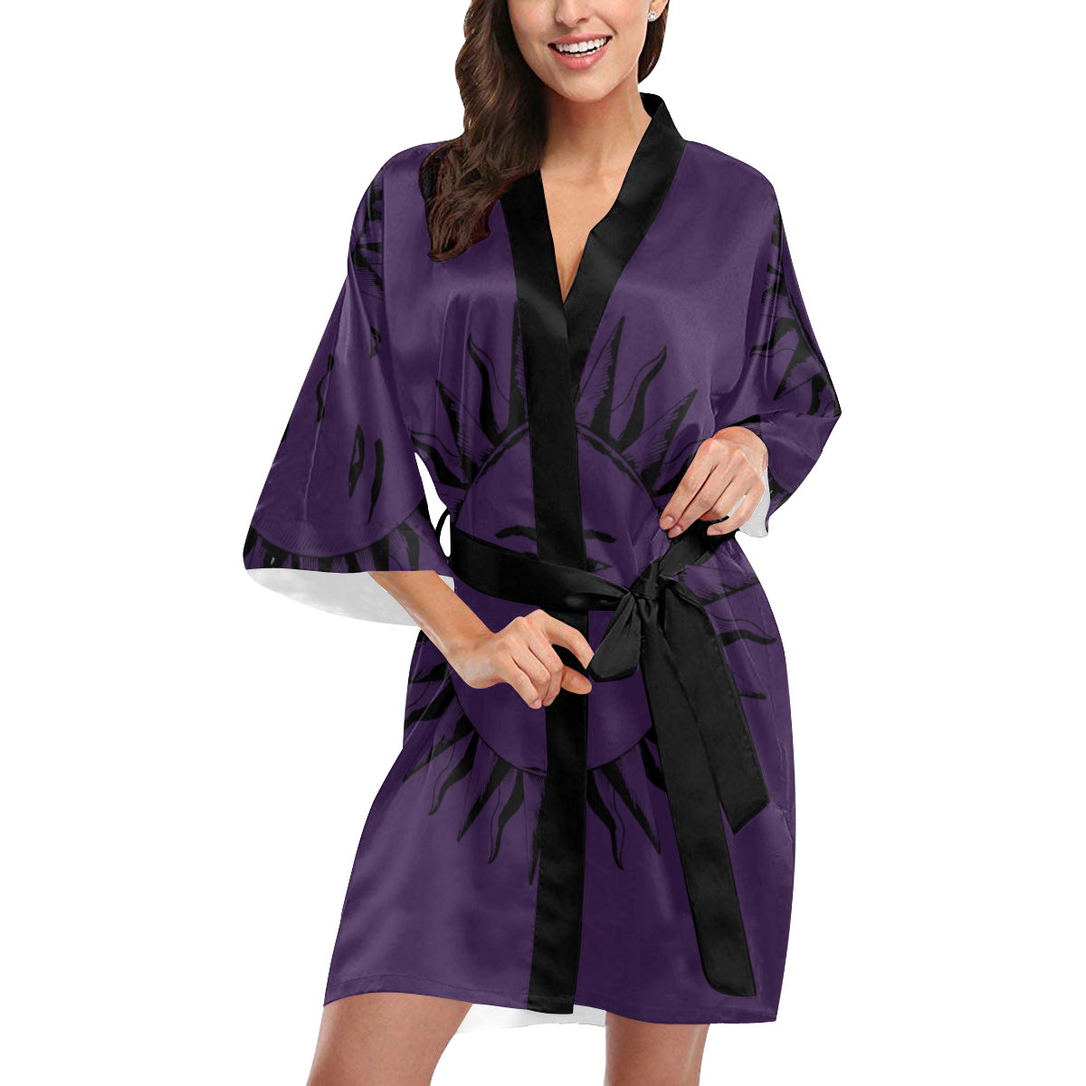 GOD Robe Dark Purple Kimono Robe