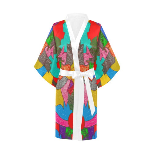 FAT MAN RUNNING ABSTRACT Kimono Robe
