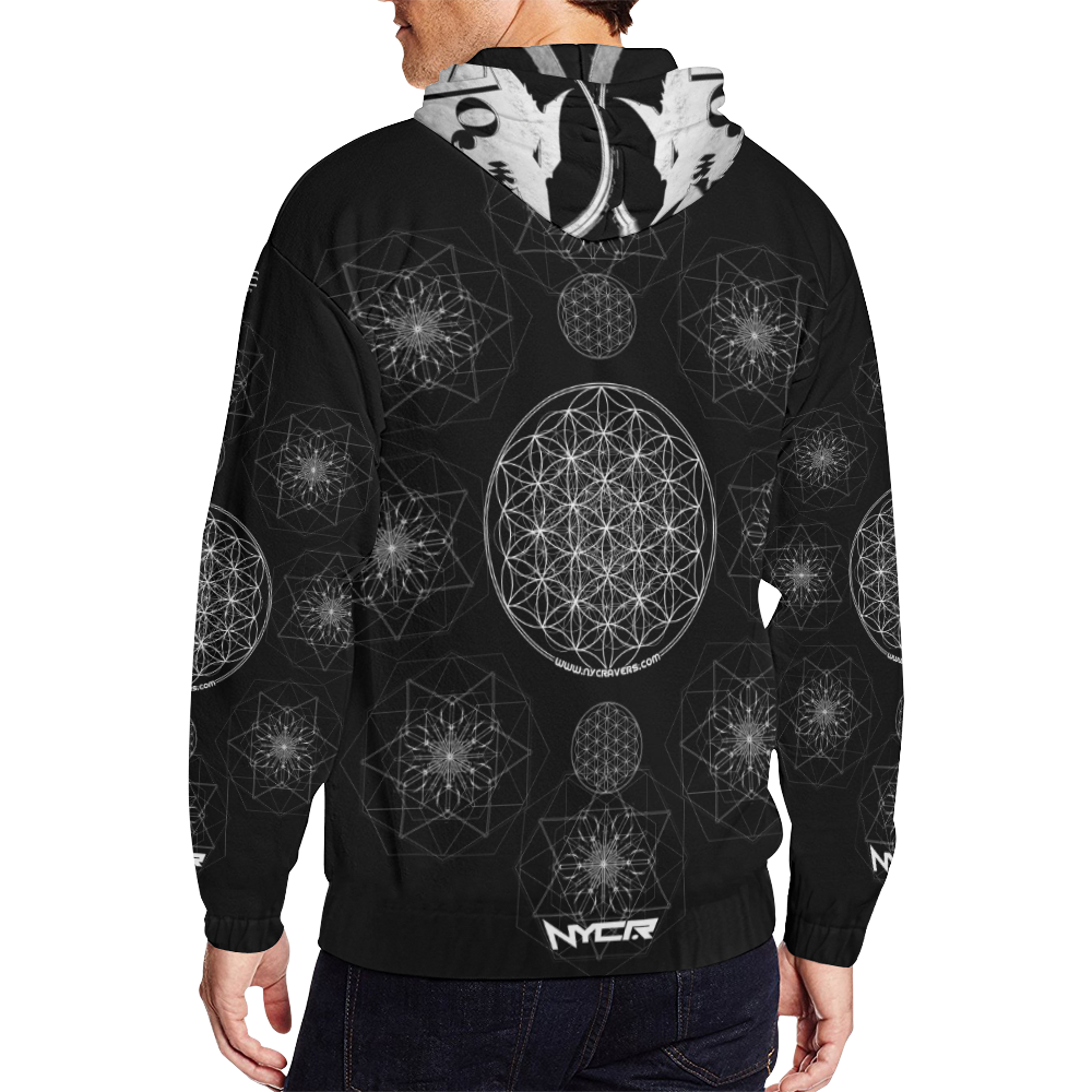 H4rd NYCR Final All Over Print Full Zip Hoodie for Men (Model H14)