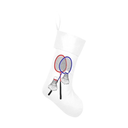 Badminton Rackets and Shuttlecocks Sports White Christmas Stocking