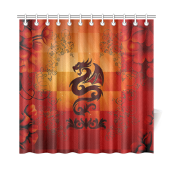 Tribal dragon  on vintage background Shower Curtain 72"x72"