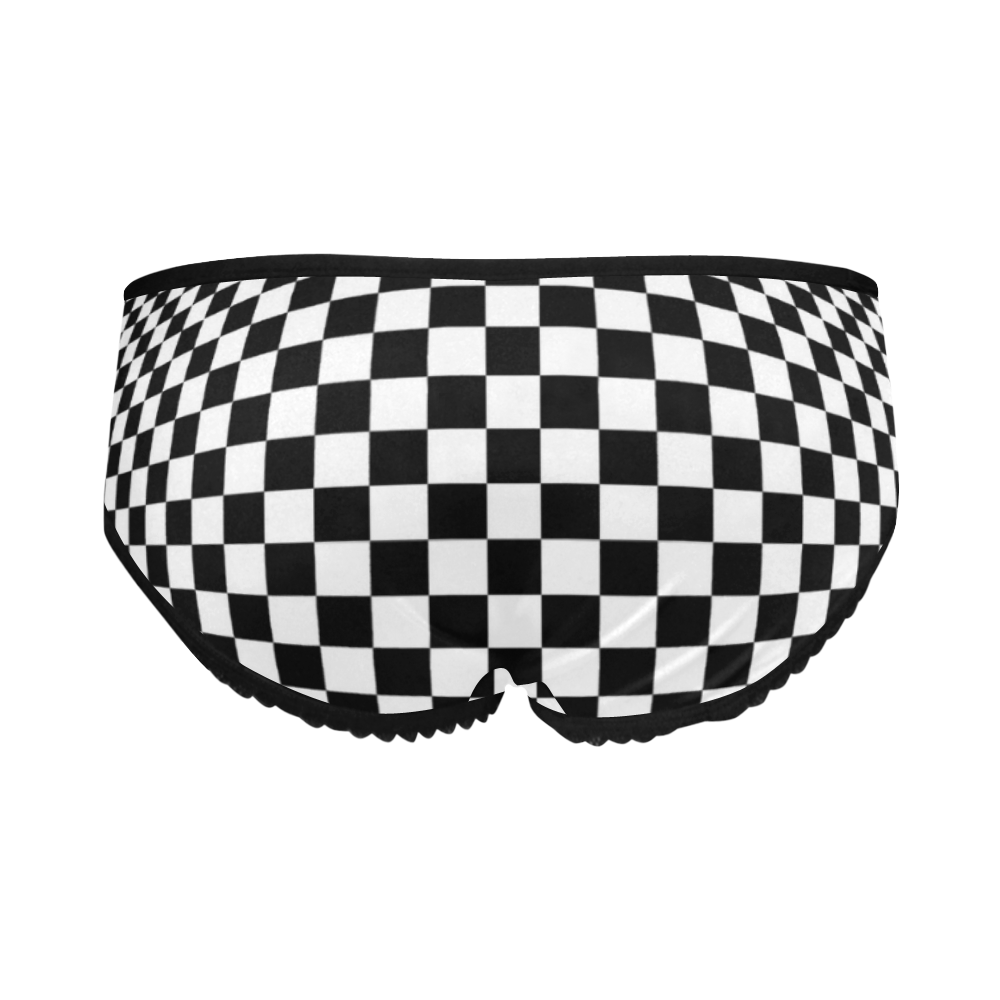 Optical Illusion Checkers Women's All Over Print Classic Briefs (Model L13)