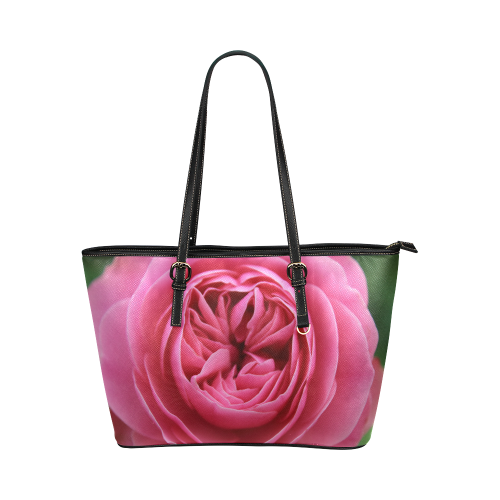 Rose Fleur Macro Leather Tote Bag/Small (Model 1651)
