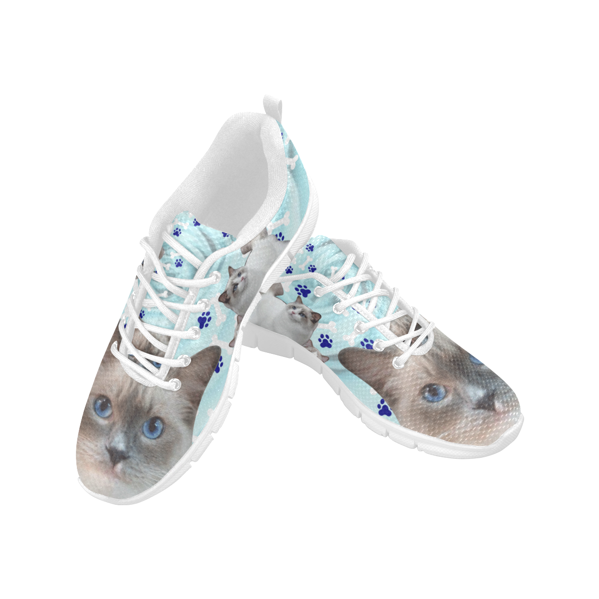Ragdoll Cat Blue Women's Breathable Running Shoes (Model 055)