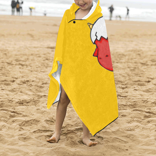Baby Red Dragon Yellow Kids' Hooded Bath Towels