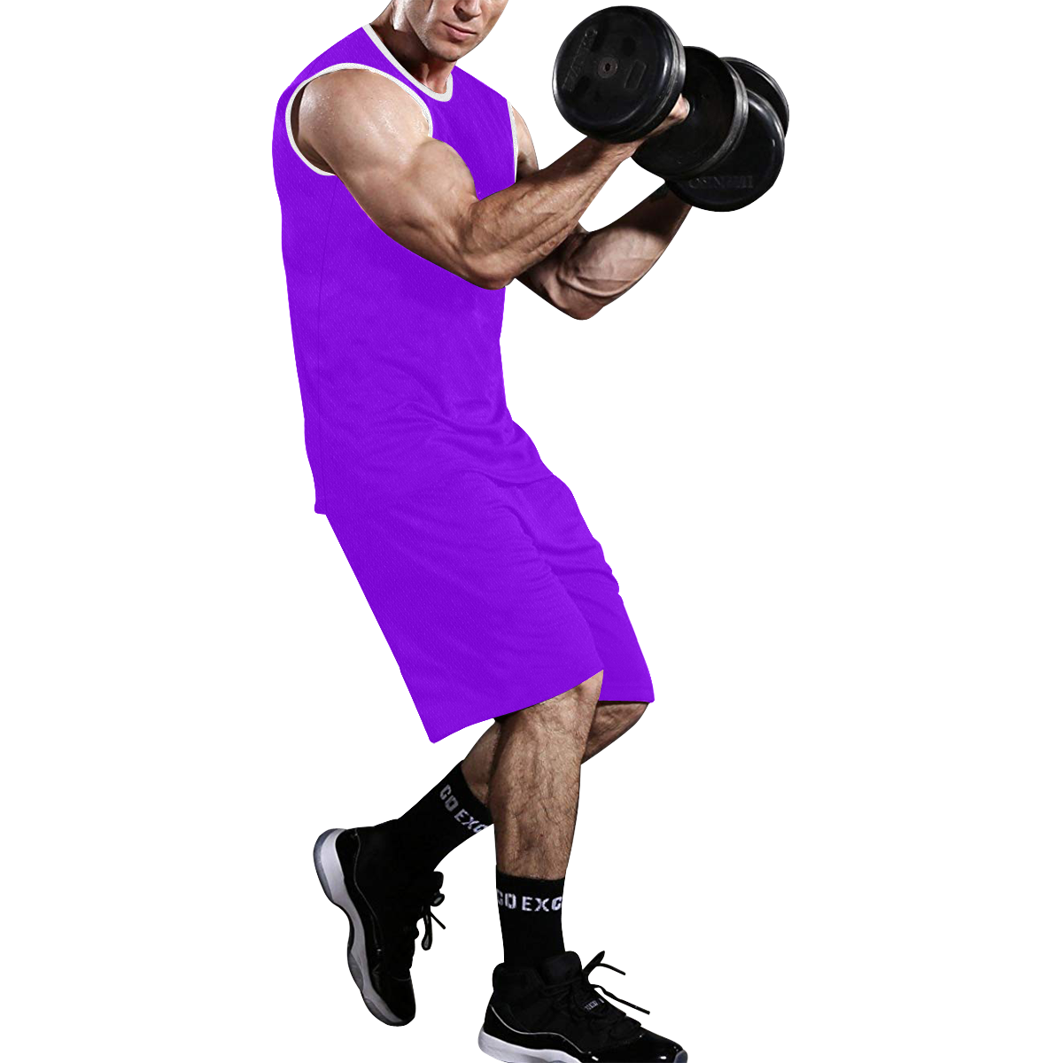 color electric violet All Over Print Basketball Uniform