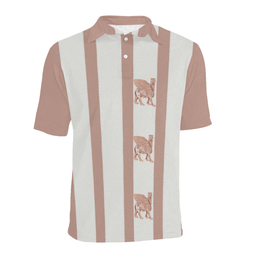 Lamassu Stripes Men's All Over Print Polo Shirt (Model T55)