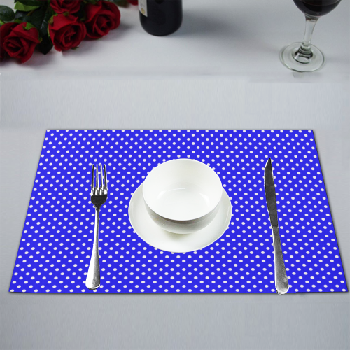 Blue polka dots Placemat 12’’ x 18’’ (Set of 6)