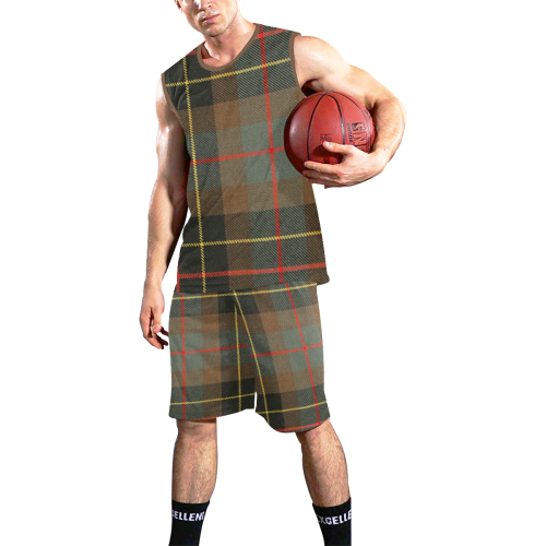 BRODIE HUNTING WEATHERED TARTAN All Over Print Basketball Uniform