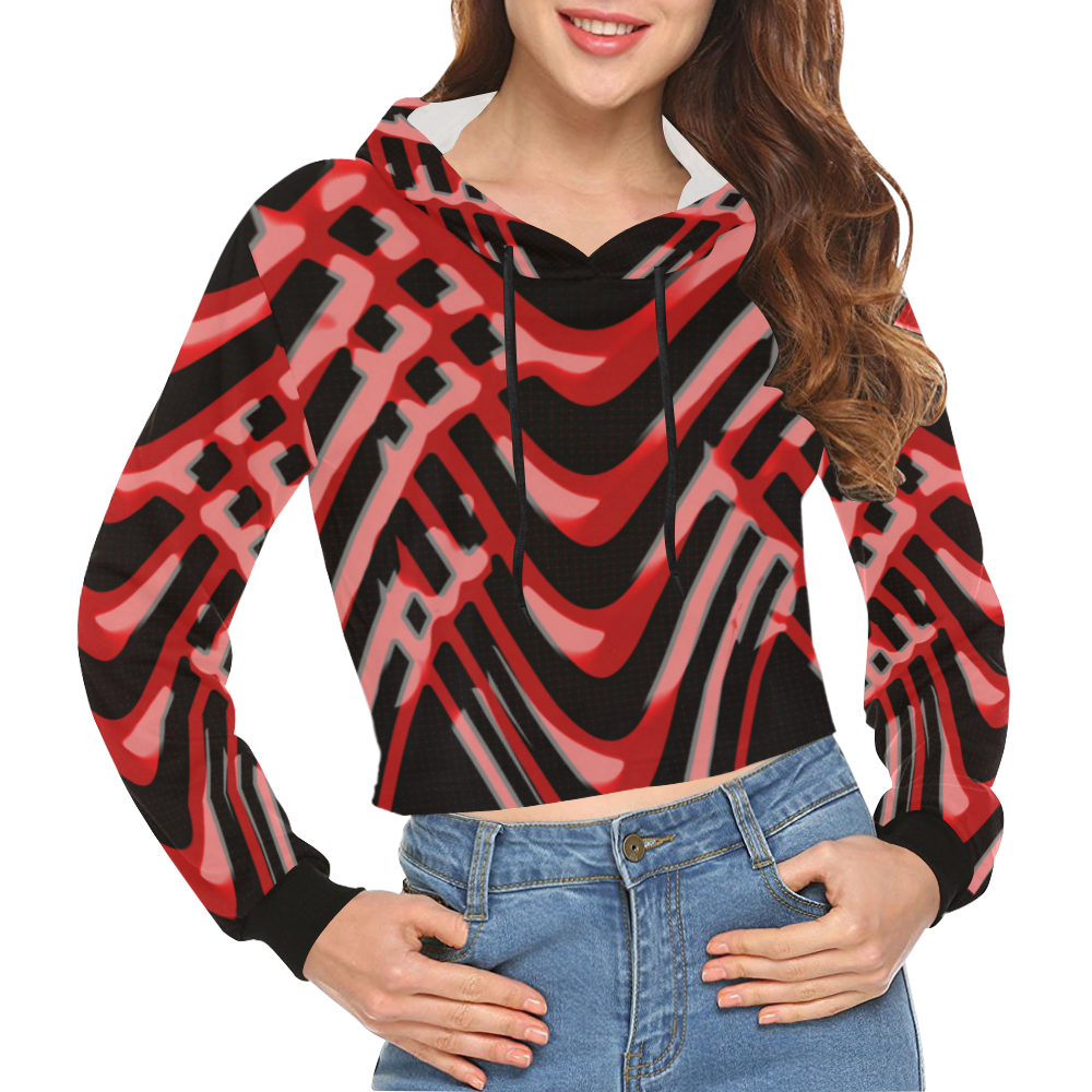 abstract_5500_2019_RBW_141h All Over Print Crop Hoodie for Women (Model H22)