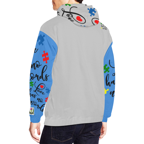 Fairlings Delight's Autism- Love has no words Men's Hoodie 53086Ff2 All Over Print Hoodie for Men (USA Size) (Model H13)