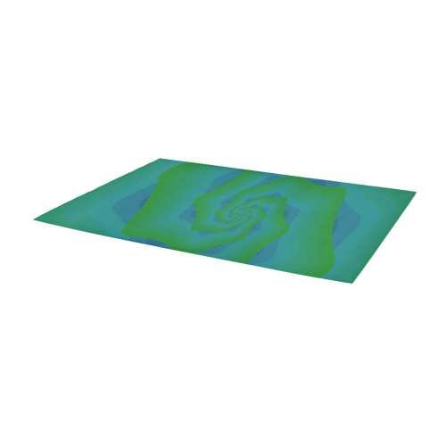 Green blue wave Area Rug 9'6''x3'3''