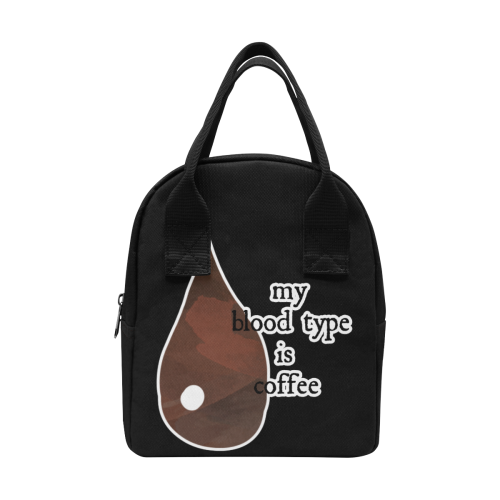 My blood type is coffee! Zipper Lunch Bag (Model 1689)