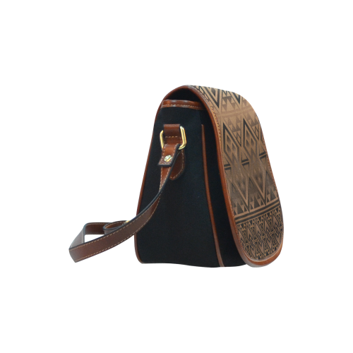 The Lodge design Brown Saddle Bag/Small (Model 1649)(Flap Customization)