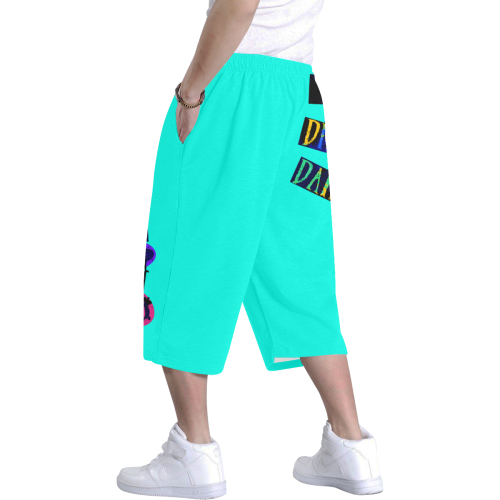 Break Dancing Colorful / Neon Aqua Men's All Over Print Baggy Shorts (Model L37)