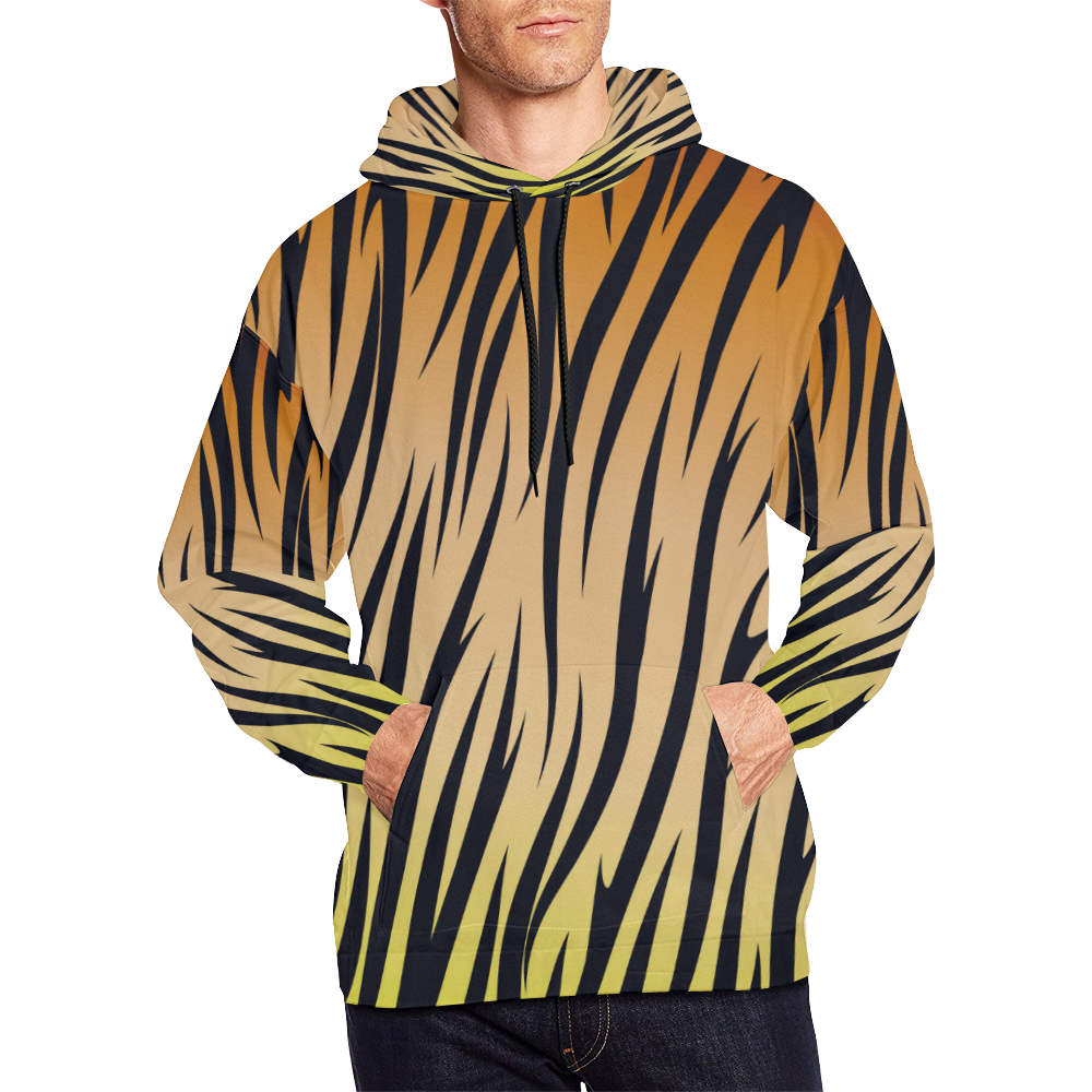 Tiger All Over Print Hoodie for Men (USA Size) (Model H13)