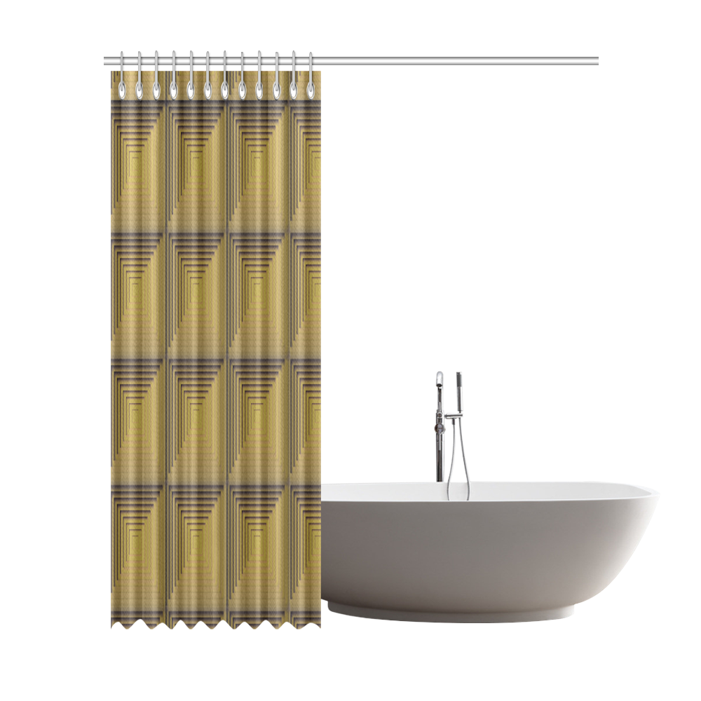 Golden multicolored multiple squares Shower Curtain 72"x84"
