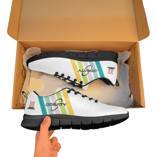 "Zero Gravity" Female Sneaker Brand Razzle Dazzle BK/WT Free Shipping Women's Breathable Running Shoes/Large (Model 055)