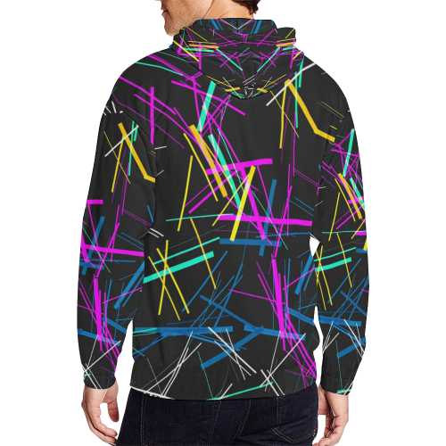 New Pattern factory 1A by JamColors All Over Print Full Zip Hoodie for Men (Model H14)