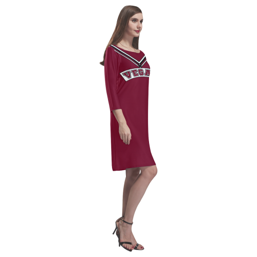 Vegan Cheerleader Rhea Loose Round Neck Dress(Model D22)