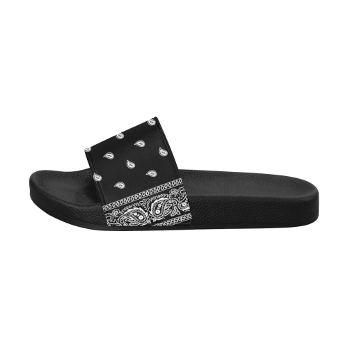 Black Bandana Women's Slide Sandals (Model 057)