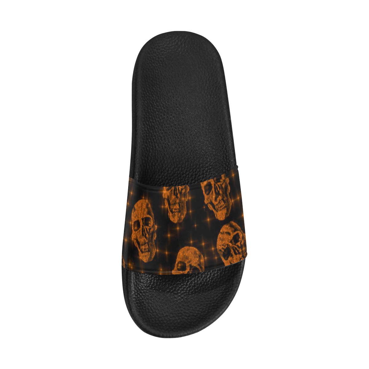 sparkling glitter skulls orange by JamColors Men's Slide Sandals (Model 057)