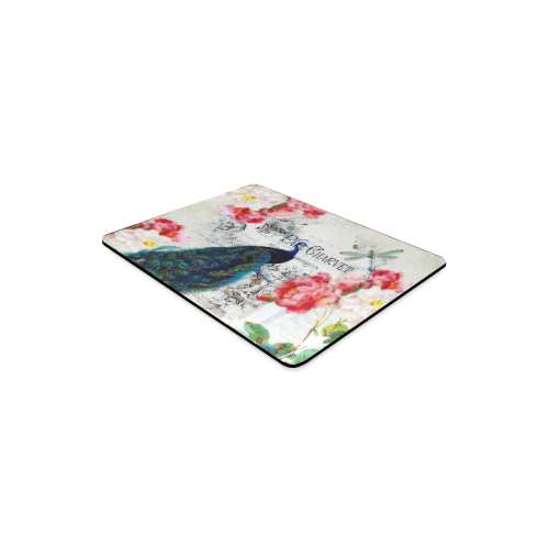 peacock and roses Rectangle Mousepad
