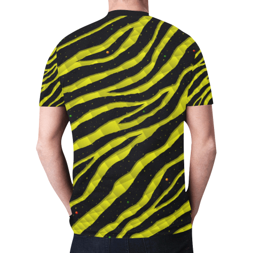 Ripped SpaceTime Stripes - Yellow New All Over Print T-shirt for Men (Model T45)