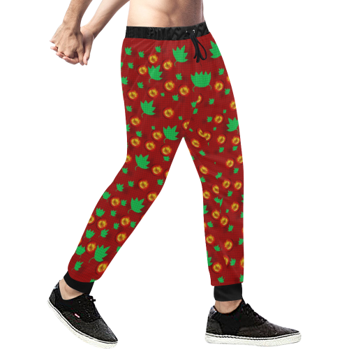 May be Christmas apples ornate Men's All Over Print Sweatpants (Model L11)