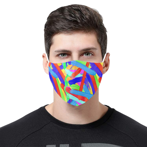 Colorful Finger Painting 3D Mouth Mask with Drawstring (Pack of 3) (Model M04)