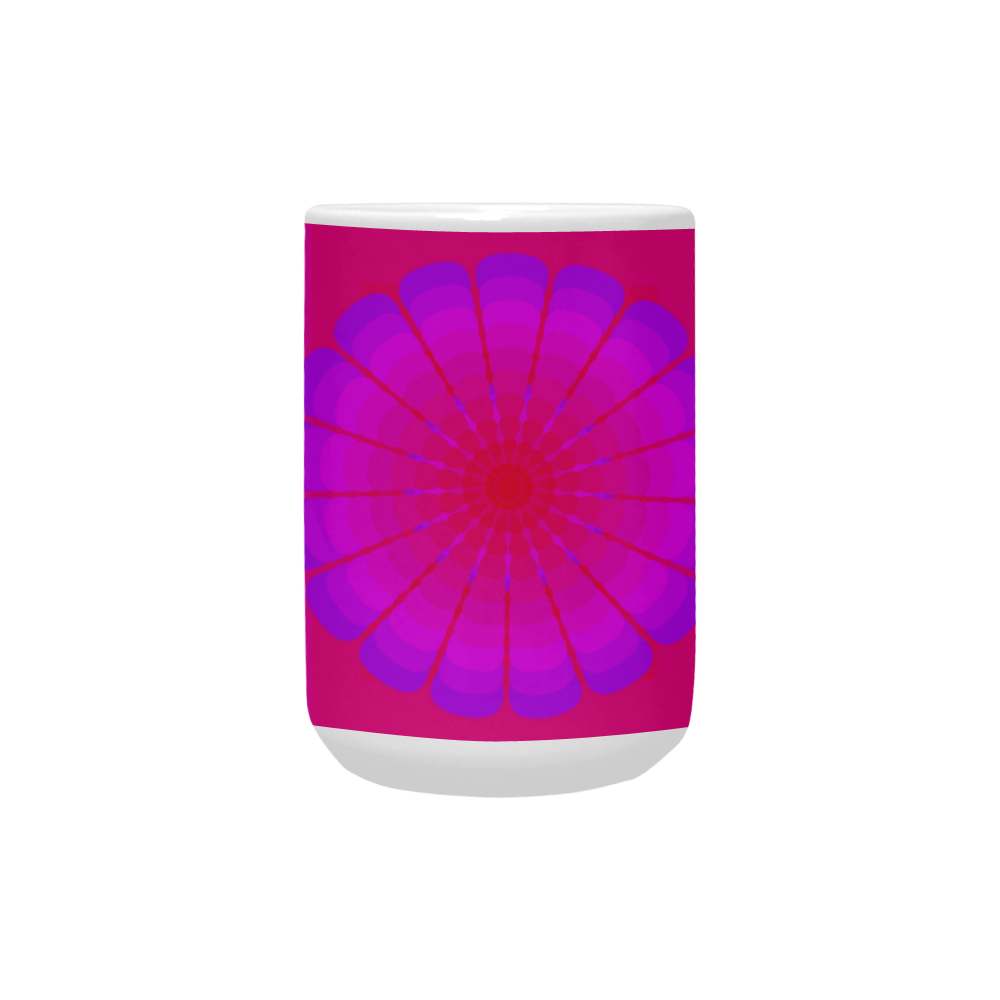 Pink flower on pink violet multiple squares Custom Ceramic Mug (15OZ)