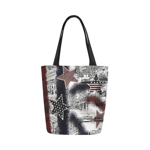 American Town with Stars Design By Me by Doris Clay-Kersey Canvas Tote Bag (Model 1657)