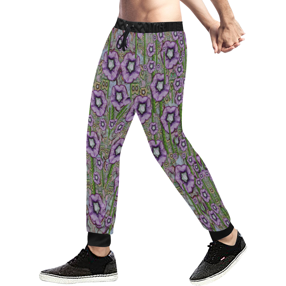 Jungle fantasy flowers climbing to be in freedom Men's All Over Print Sweatpants (Model L11)