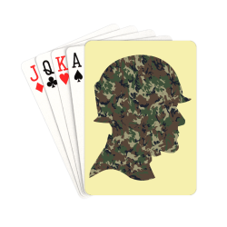 Forest Camouflage Soldier on Yellow Playing Cards 2.5"x3.5"