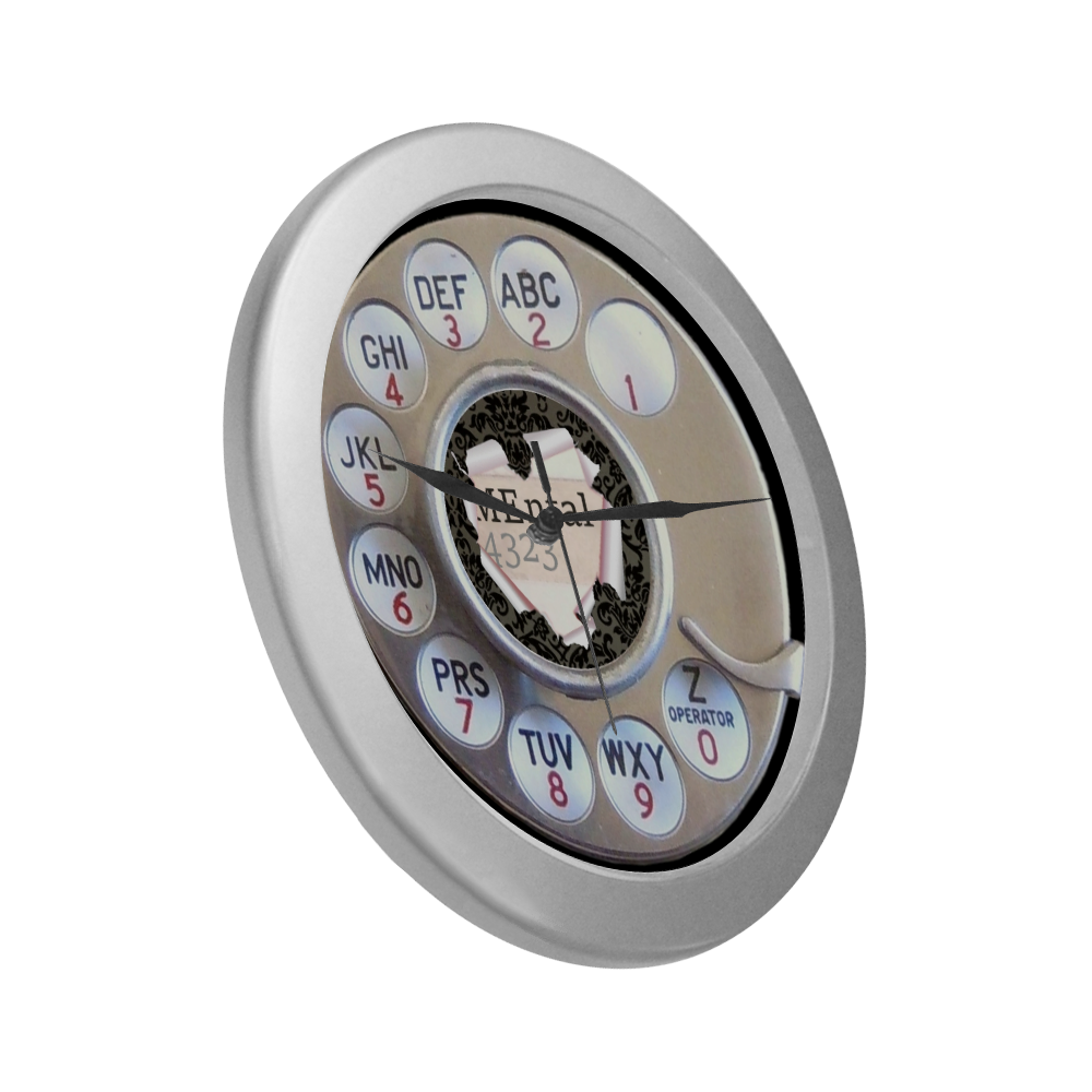 Dial M Silver Color Wall Clock