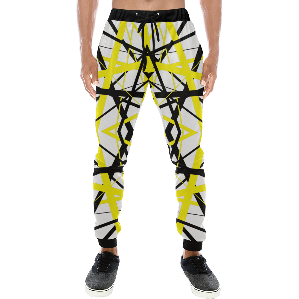 by crossing lines Men's All Over Print Sweatpants (Model L11)