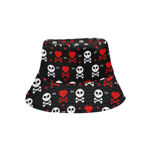 Skull and Crossbones All Over Print Bucket Hat for Men