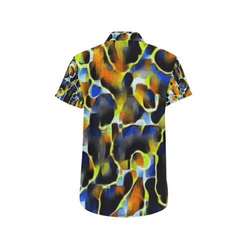 Calvary - multicolor circle line pattern Men's All Over Print Short Sleeve Shirt (Model T53)