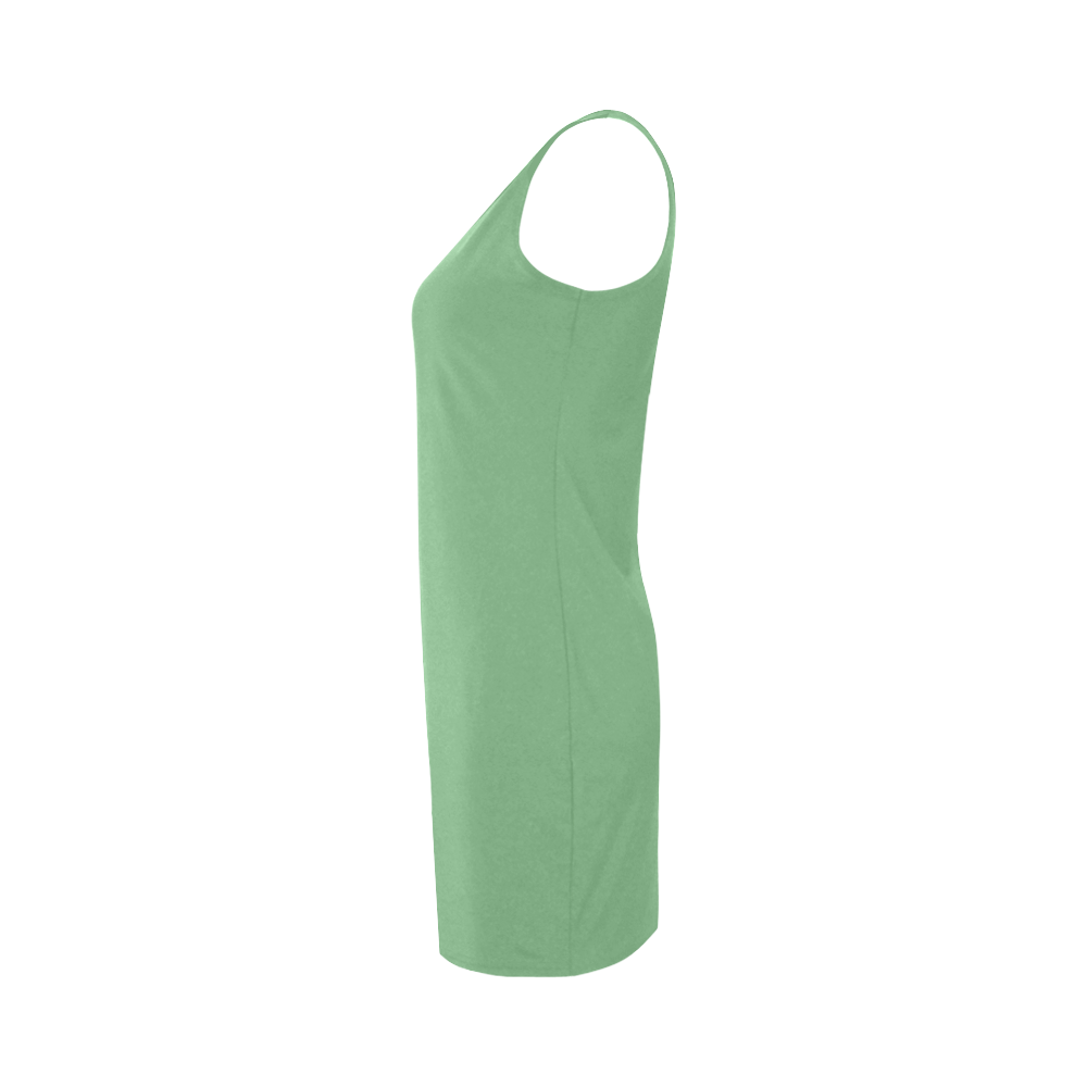 Soft Solid Green Medea Vest Dress (Model D06)