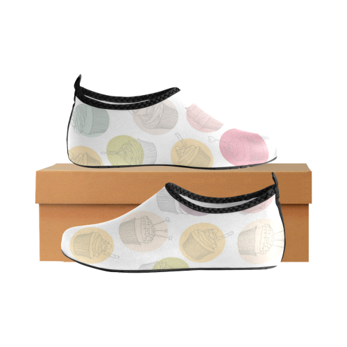 Colorful Cupcakes Kids' Slip-On Water Shoes (Model 056)