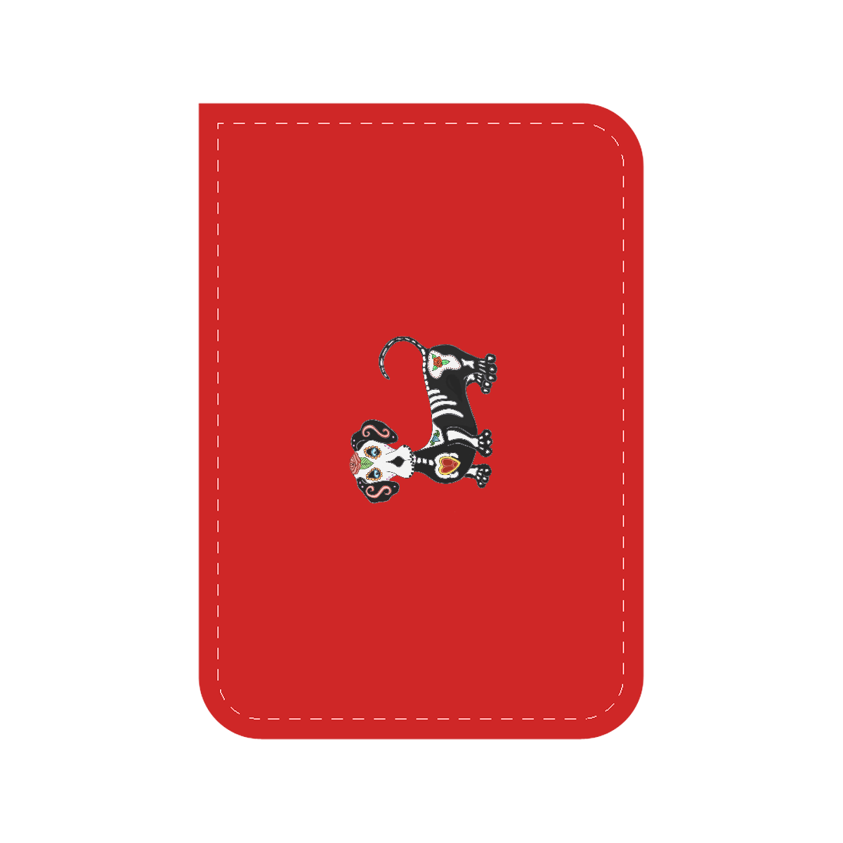 Dachshund Sugar Skull Red Car Seat Belt Cover 7''x10''
