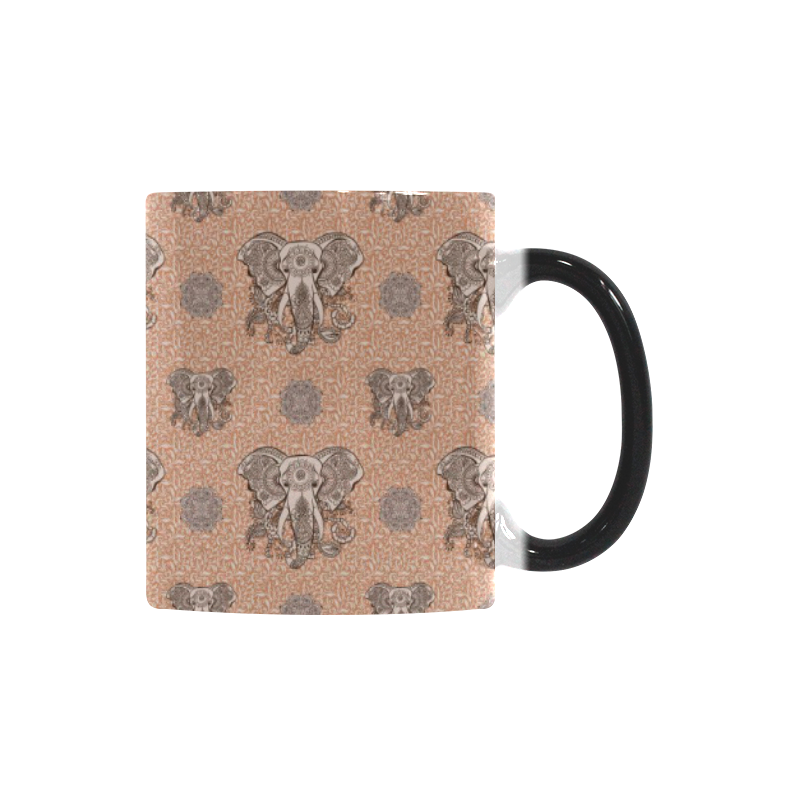 Ethnic Elephant Mandala Pattern Custom Morphing Mug