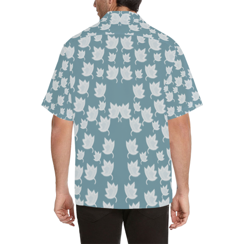 leaves on color ornate Hawaiian Shirt (Model T58)
