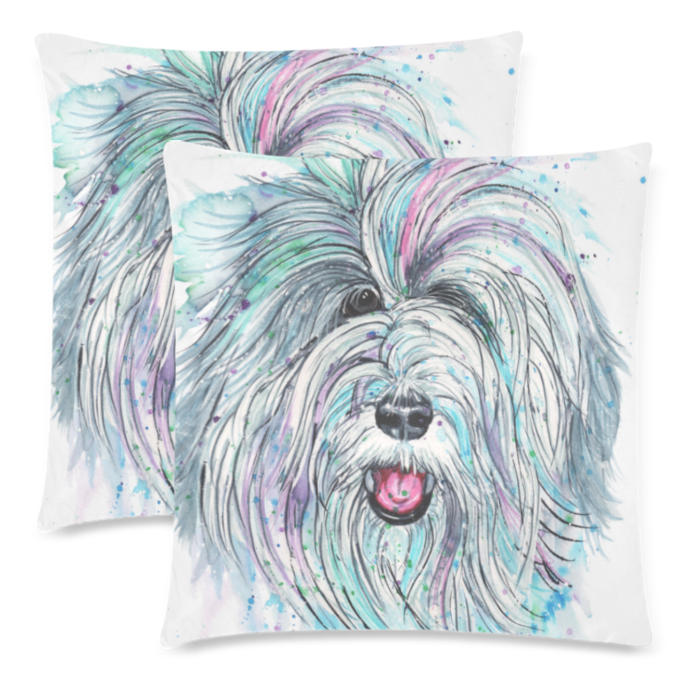 Breezy Custom Zippered Pillow Cases 18"x 18" (Twin Sides) (Set of 2)