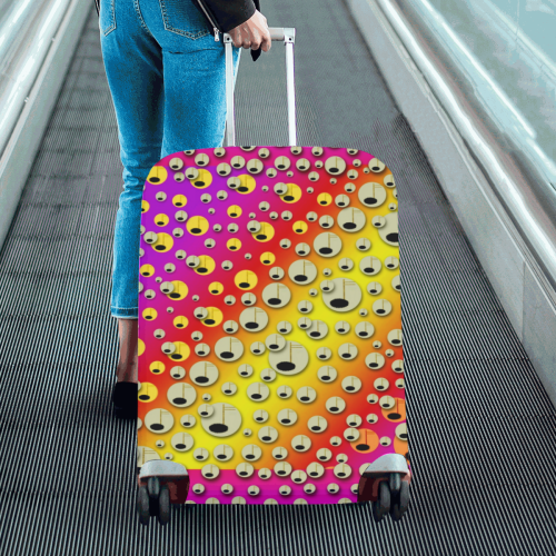 festive music tribute in rainbows Luggage Cover/Large 26"-28"