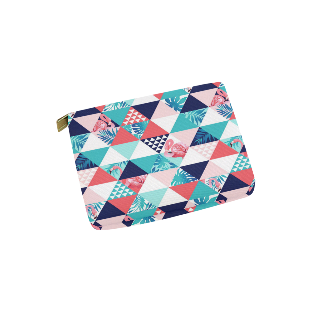 Flamingo Triangle Pattern Carry-All Pouch 6''x5''