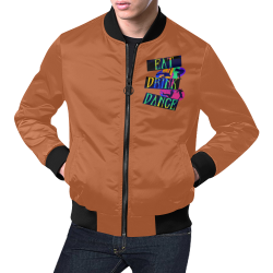 Break Dancing Colorful / Brown All Over Print Bomber Jacket for Men/Large Size (Model H19)