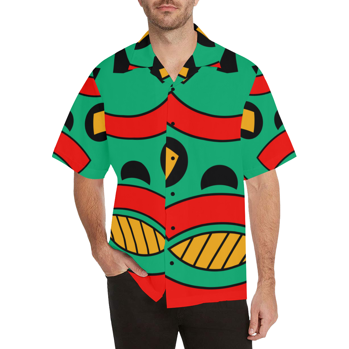 African Scary Tribal Hawaiian Shirt (Model T58)