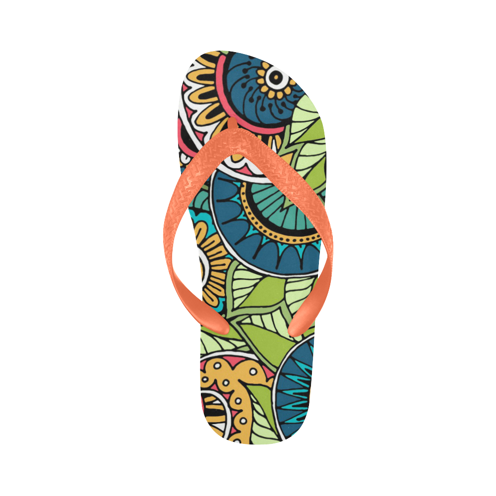Mandala Pattern Flip Flops for Men/Women (Model 040)